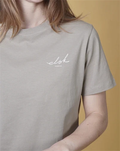 Elsk - Signed Basic Womens Casual T-shirt - Cashew Beige